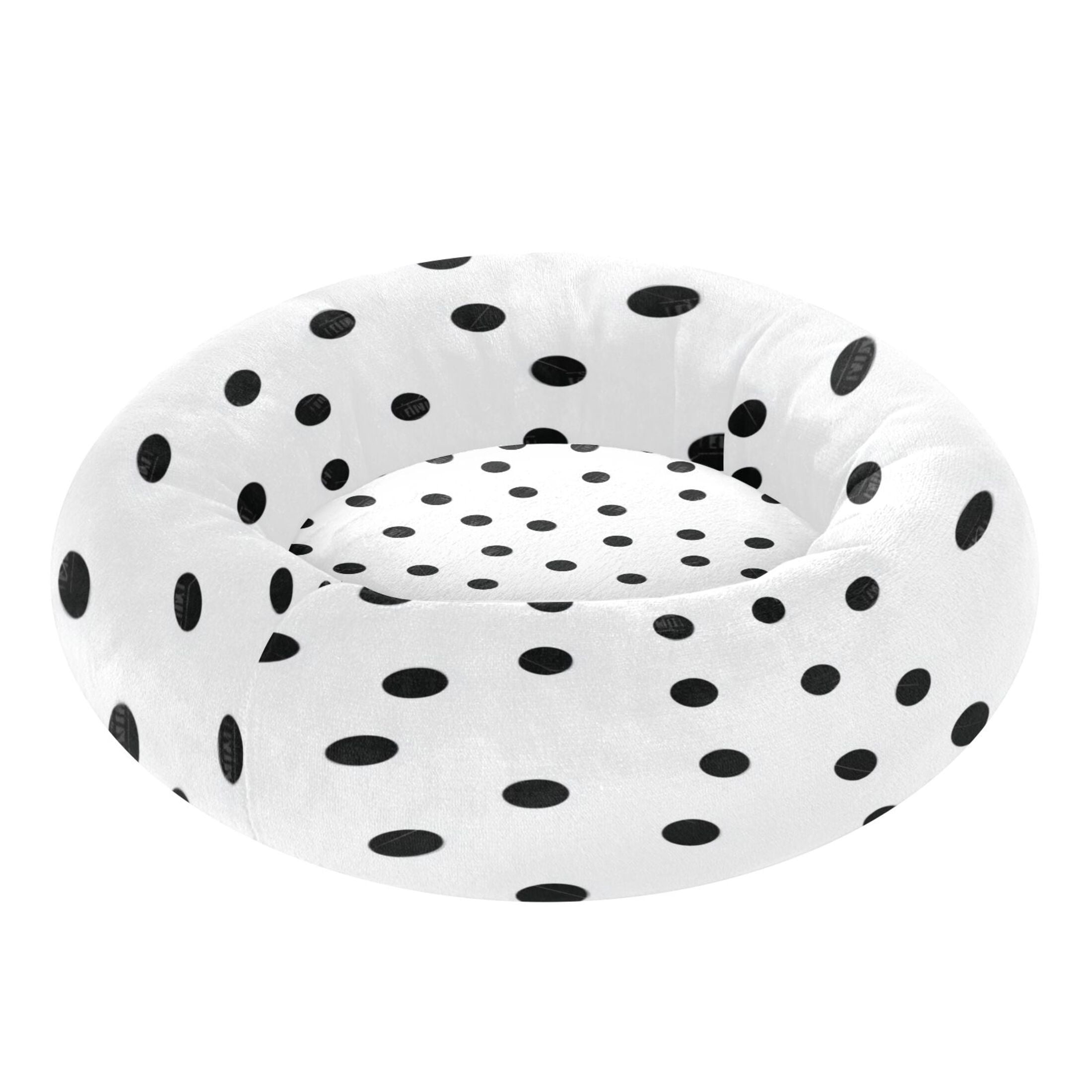 Iauyy Pet Couch Donut Cat Bed for Indoor Cats/Small Dogs Washable & Machine with Non-slip Bottom Calming Cat Furniture, Smoothly Seamless Polka Dots (M)