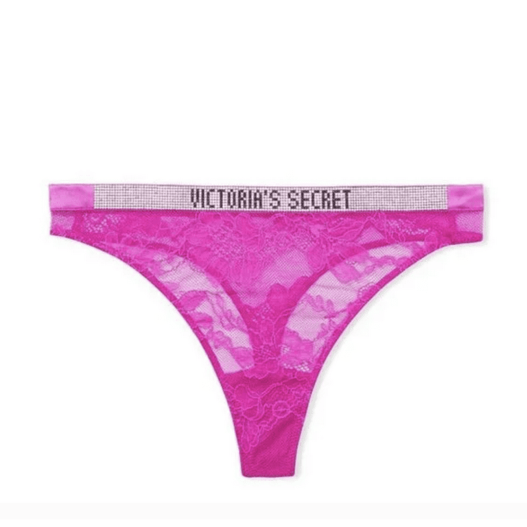 Victoria's Secret VERY SEXY Panty Underwear Thong V-String Lace Mesh Charm  Chain XLarge 