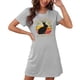 thumbnail image 4 of Camisón corto de talla grande para mujer, camisón de manga corta con estampado de pecho a la moda, camisón para mujer, 4 of 7