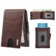 thumbnail image 1 of Funda plegable Wallet Umoven de piel con bloqueo RFID, marrón y rojo, 1 of 6