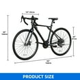thumbnail image 2 of Dextrus 700C Road Bike, 21 Speed Commuter Bicycle for Men Women, Light Aluminum Racing Bike with Disc Brake, Black, 2 of 8