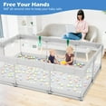 thumbnail image 3 of babyeap Baby Playpen,71*50 Inch Extra Large Baby Playards for Babies and Toddlers,Fence Baby Play Yards for Indoor & Outdoor with Breathable Mesh,Light Gray, 3 of 7