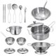 thumbnail image 1 of Ollas y sartenes para niños, juguetes de cocina, utensilios de cocina, juego de ollas y sartenes de acero inoxidable, 1 of 8