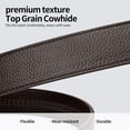 thumbnail image 4 of Catelles Men's Top-Grain Cowhide Leather Automatic Buckle Black Belts,Without Buckle ,Gift Box, Business and Casual Pant,1.38"Width Fits waist 39", 4 of 10