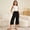 Black, variant on Girls Casual Ponte Pants, Solid Loose Fit Half Length Trousers Soft Waistband Easy Care Red Size 9-10 Years