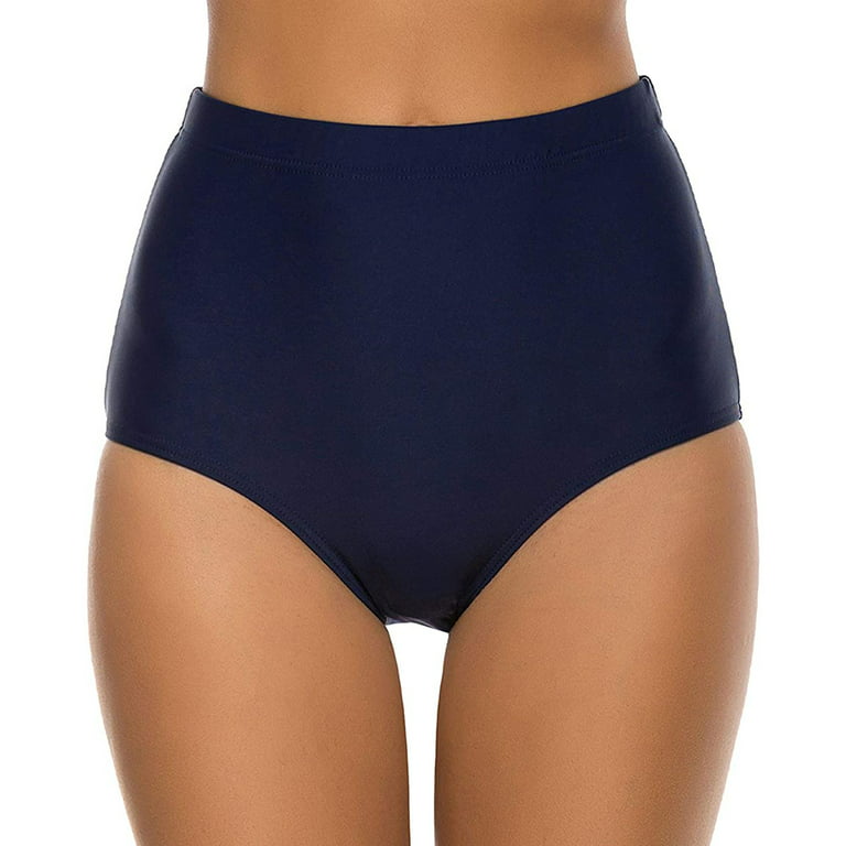 Women's High Waisted Bikini Bottoms Plus Size Tummy Control Full Coverage  Bathing Suit Bottoms Swimsuits for Women Fruncido