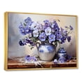 thumbnail image 2 of Designart "Still Life With Purple Pansies" Pansies Floater Framed Canvas Art Print, 2 of 5