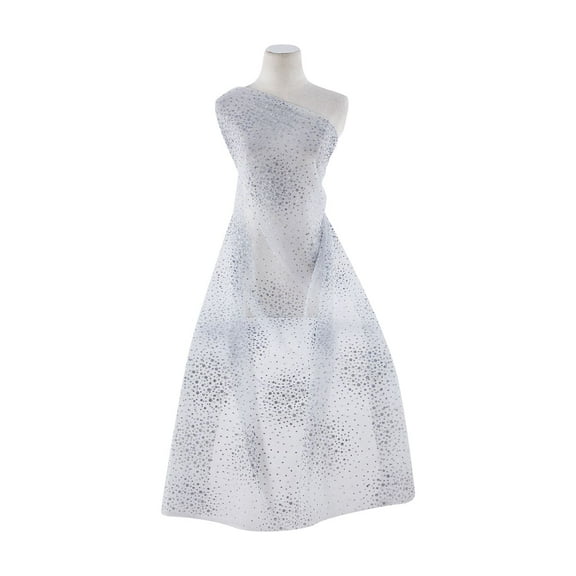 Zelouf Two Screens Glitter On Tulle  , Sewing, DIY, Crafts Fabric by the Yard, Silver, 3 Yard