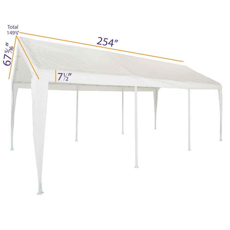 10x20 Carport Canopy Replacement Cover Heavy Duty Car Garage