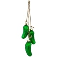 thumbnail image 3 of Northlight 8.5" Matte Green Christmas Pickle Trio Cluster Ornament, 3 of 5