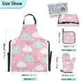 thumbnail image 3 of Kigai Pink Cloud Oven Mitts and Pot Holders with Chef Apron,Set of 5 Heat Resistant Kitchen Gloves and Silicone Non-Slip Potholders Adjustable Neck Buckle Chef Apron, 3 of 6