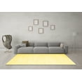 thumbnail image 3 of Ahgly Company Machine Washable Indoor Rectangle Solid Yellow Modern Area Rugs, 8' x 12', 3 of 4