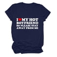 thumbnail image 2 of TIMIFIS Hauts à Manches Courtes pour la Saint-Valentin pour Femmes Mode Décontractée Col Rond Imprimé Cœur d'Amour T-Shirt d'Été Ample Col Rond, 2 of 3