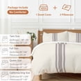thumbnail image 6 of 3 Piece Simple Farmhouse Style,Duvet Cover Set California King,Microfiber Comforter/Quilt Cover with Corner Ties and 2 Pillowcases,Abstract Grey Geometric Stripe Soft Bedding with Zipper Closure, 6 of 8