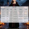 thumbnail image 2 of Gpaecead Girls Medieval Gothic Vampire Costume Dress Black Red Lace Up Bell Sleeve Gown for Theme Party Burgundy, 2 of 8