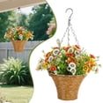 thumbnail image 2 of SSNTSY 11.8" x 17" Faux Hanging Flower Artificial Hanging Plants UV-Resistant Fake Hanging Basket Silk Colorful Morning Glory Outside Porch Patio Balcony Garden Home, 2 of 8