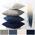 thumbnail image 4 of SUSIELADY Throw Pillow Covers 18x18 Set of 4, Super Soft Boho Corduroy Decorative Cushion Cases, Solid Color Plush Texture Pillow Covers for Sofa Couch Chair, Neutral & Blue Tones, 4 of 6