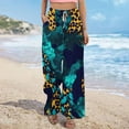 thumbnail image 5 of BiZtdJrK High Waisted Wide Leg Pants for Women Boho Printed Drawstring Loose Casual Pants Flowy Beach Vacation Pants with Pockets Multicolor M, 5 of 9