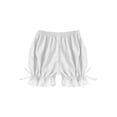 thumbnail image 4 of Sinleey Kids Girls Dance Shorts Ruffle Bowknot Lace Trim Bloomers Safety Shorts Under Dress Shorts White 140, 4 of 5