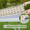 thumbnail image 6 of Beige Highland Cow Hat Scarf Pattern Square Fitted Tablecloth with Elastic Edge,Square Table Cover,Washable Elastic Table Cover for Home Kitchen Party Decor 34"x34", 6 of 6