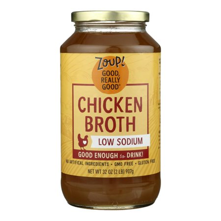 Zoup Good Really Low Sodium Chicken Broth 32 oz (Pack Of 6)