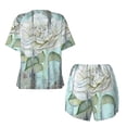 thumbnail image 6 of "Wukai Vintage Rose1 Women's Pajama Set - Short-Sleeve Top and Shorts with Elastic Waistband and Pockets for Loungewear, Yoga, and Casual Wear-XX-Large, 6 of 8