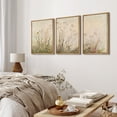 thumbnail image 3 of IDEA4WALL Framed Canvas Print Wall Art Set of 3 Rustic Wildflower Blooms and Field Whispering Fine Art Retro Wall Decor Nature Wilderness Botanical Prints Minimal For Room Decor - Natural 16"x24"x3, 3 of 5
