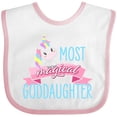 thumbnail image 3 of Inktastic Most Magical Goddaughter- Cute Unicorn Girls Baby Bib, 3 of 4