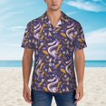 thumbnail image 4 of Balery Snake And Floral Print Men's Hawaiian Shirts Short Sleeve Beach Shirt Relaxed Fit Vacation Button Down Shirts-XX-Large, 4 of 9