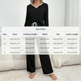 thumbnail image 2 of SCSAlgin Women's 2 Piece Lounge Set Notch Neck Long Sleeve T Shirt and Drawstring Pants Pajama Sets Sleepwear, 2 of 7