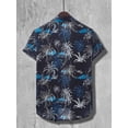 thumbnail image 4 of Camisa hawaiana con estampado de palmeras de coco, camisa informal de manga corta con botones para hombre para vacaciones en la playa en verano, ropa de gran tamaño, 4 of 5
