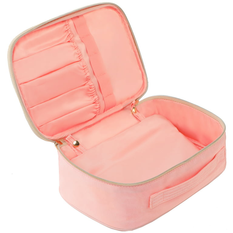 Huntermoon 4pcs Mini Makeup Bag Travel Makeup Cloth Bag Portable and Waterproof Storage Bag for Women Girl, Size: Peach