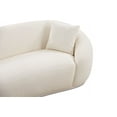 thumbnail image 4 of 3-Seater Modern Cloud Loveseat Sofa with 2 Pillows, Boucle Fabric Half Moon Couch Oversized Minimalist Modular Sofa Teddy Fleece Leisure Sectional Futon Lounge Couches, No Assembly Required, White, 4 of 6