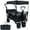 Black+ Gray, variant on 140L Collapsible Wagon, Foldable Wagon Cart with Removable Canopy, All-Terrain Wheels with Brake, Cooler Bag, for Camping Beach Shopping