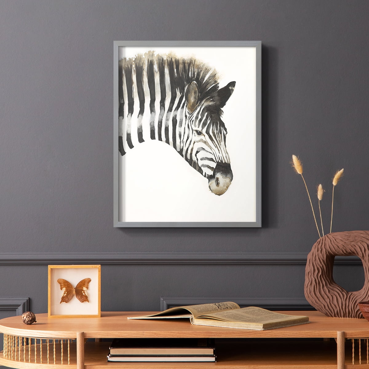 Zebra Stripes Framed Print - Solid Wood in Single Picture Frame Solid Wood 2 Framed Print