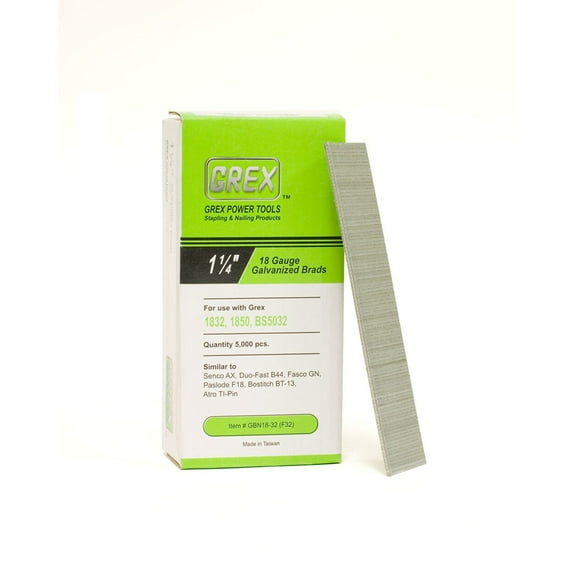 Grex Power Tools 1 1/4In 18 Gauge Brad Nails Galvanized 5000Qty
