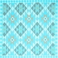 thumbnail image 1 of Ahgly Company Indoor Square Southwestern Light Blue Country Area Rugs, 7' Square, 1 of 4