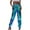 Blue, variant on Women's Metallic Shiny Harem Pants High Waisted Elastic Waistband Loose Fit Tapered Jogger Trousers for Dance Party Clubwear