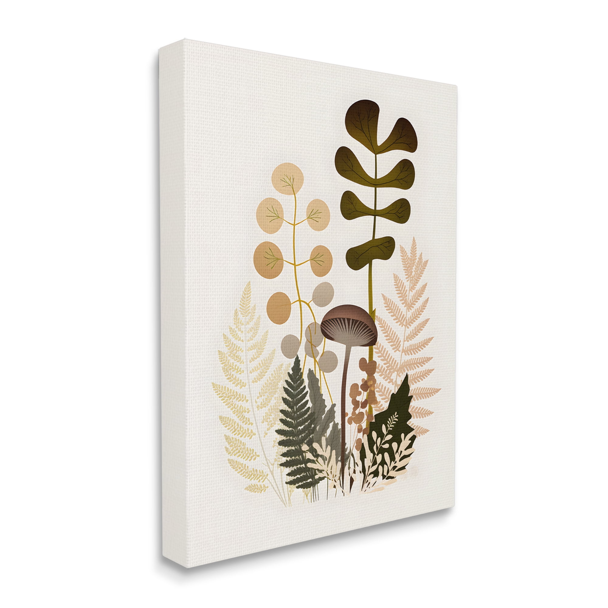 Stupell Industries Neutral Forest Botanicals Botanical & Floral Painting Gallery Wrapped Canvas Art Print Wall Art, 16 x 20