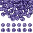 thumbnail image 1 of 105 Pcs 10mm Perlas de arcilla con strass para hacer joyería, perla de bola de disco a granel para pulsera, collar, arete, manualidades, decoración, violeta, 1 of 7