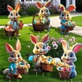 thumbnail image 1 of Letreros decorativos para patio con forma de conejo de pascua, WruFiz, 6 unidades, para exteriores, 1 of 7