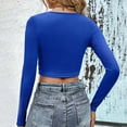 thumbnail image 4 of tarylea Crop Tops for Women Ribbed Knit Square Neck Shirts Long Sleeve Fitted Cute Shirt Going out Tops, 4 of 4