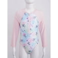 thumbnail image 4 of Alvivi Girls One-piece Long Sleeves Swimsuit Palm Printed Zippered Swimwear Rash Guard 4-16, 4 of 7
