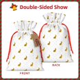 thumbnail image 2 of Fuzoiu Gold Rabbit Print Christmas Gift Bag,Burlap Gift Bag with Drawstring Closure & Hang Tag,Perfect for Holidays, Birthdays, and Special Occasions-Small, 2 of 5