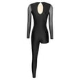 thumbnail image 5 of Linjinx Women Gymnastics Leotard Unitard Full Length One Piece Rhinestone Figure Ice Skating Jumpsuit Black M, 5 of 7