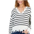 thumbnail image 1 of JUST POLLY Womens Drop Shoulder Knit Sweater, white, L, 1 of 1