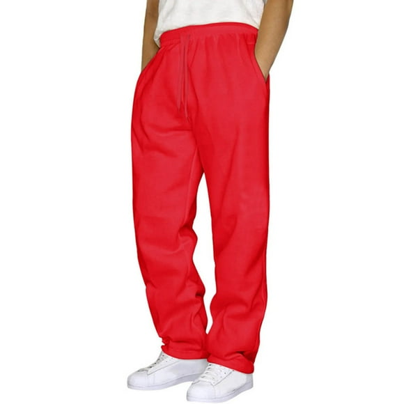 SNOWSONG Tear away Pants for Men Clearance! Men's Casual Pants Sweatpants Solid Color Running Fitness Pants, Side Snap Pants, Sweatpants for Men, Baggy Sweatpants 1PC Pants Red2 3XL