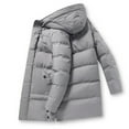 thumbnail image 4 of Wutalume Men's Large Size Loose Casual Long Quilted Down Jacket, Thickened Winter Windproof Warm Full Zip Hooded Outdoor Clothing, for Extreme Cold and Daily Commute,Gray M, 4 of 6