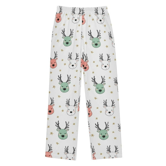 joogoo Xmas Cute Reindeers Pajama Pants Pj Bottoms Sleepwear Lounge L