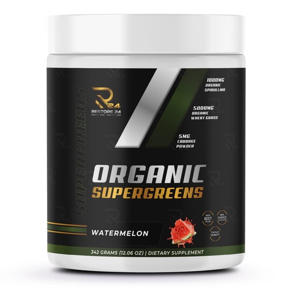 Organic Super Greens Blend Superfood | Super Greens Powder Smoothie Mix with Organic Oat Fiber, Wheat Grass, Pea Fiber, Spirulina, Beetroot, Raspberry, Blueberry, & Tomato